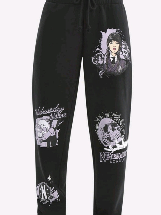 Wednesday Pants - Wednesday Addams Graphic Black Jogger Pants